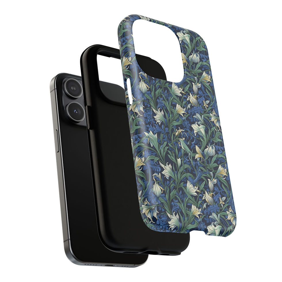 Thumbnail: Phone Case — Blue Vintage Floral Magnetic Tough Case