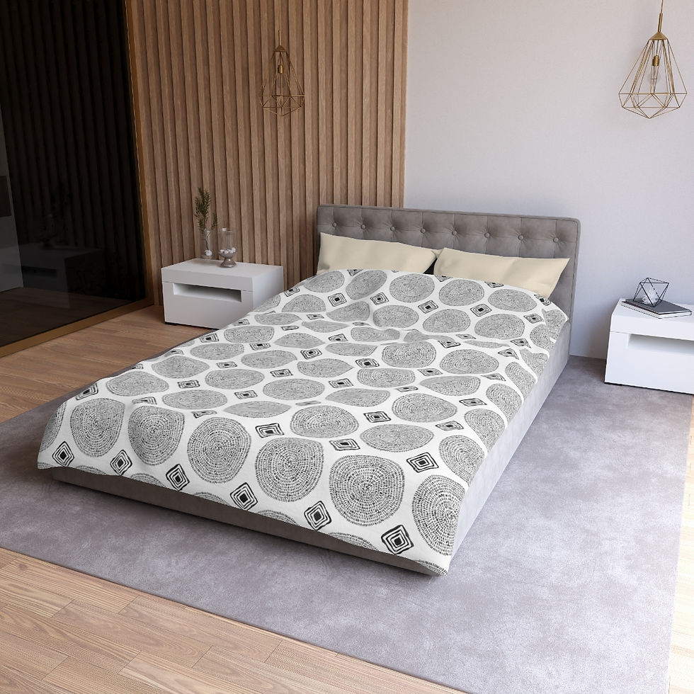 Thumbnail: Circles and Shapes B Microfiber Duvet Cover