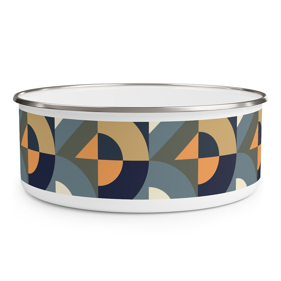 Thumbnail: Abstract Shapes Enamel Bowl