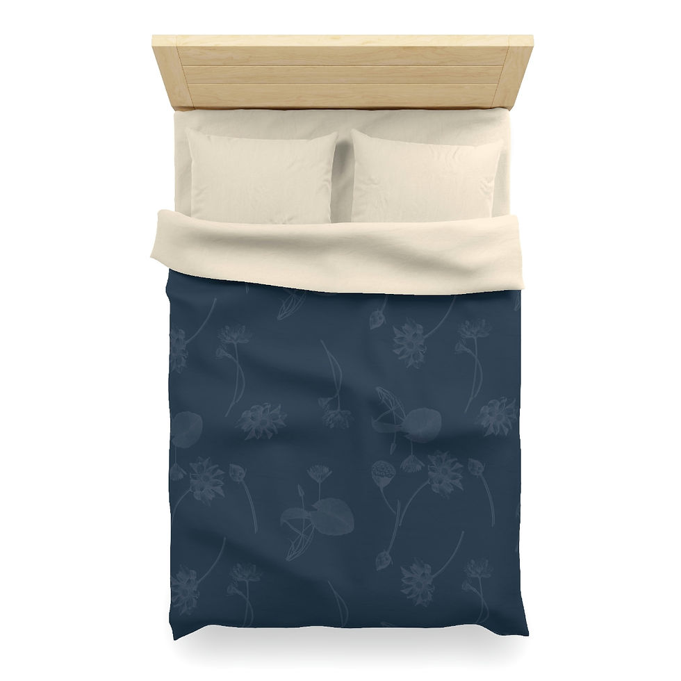 Thumbnail: Nelumbo (midnight) (Solid) Microfiber Duvet Cover