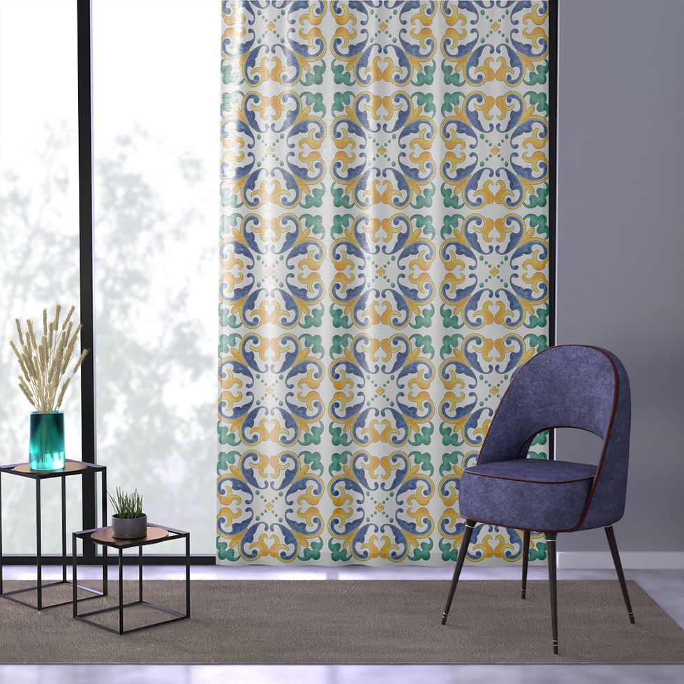 Thumbnail: Amalfi Italian Tile Window Curtain