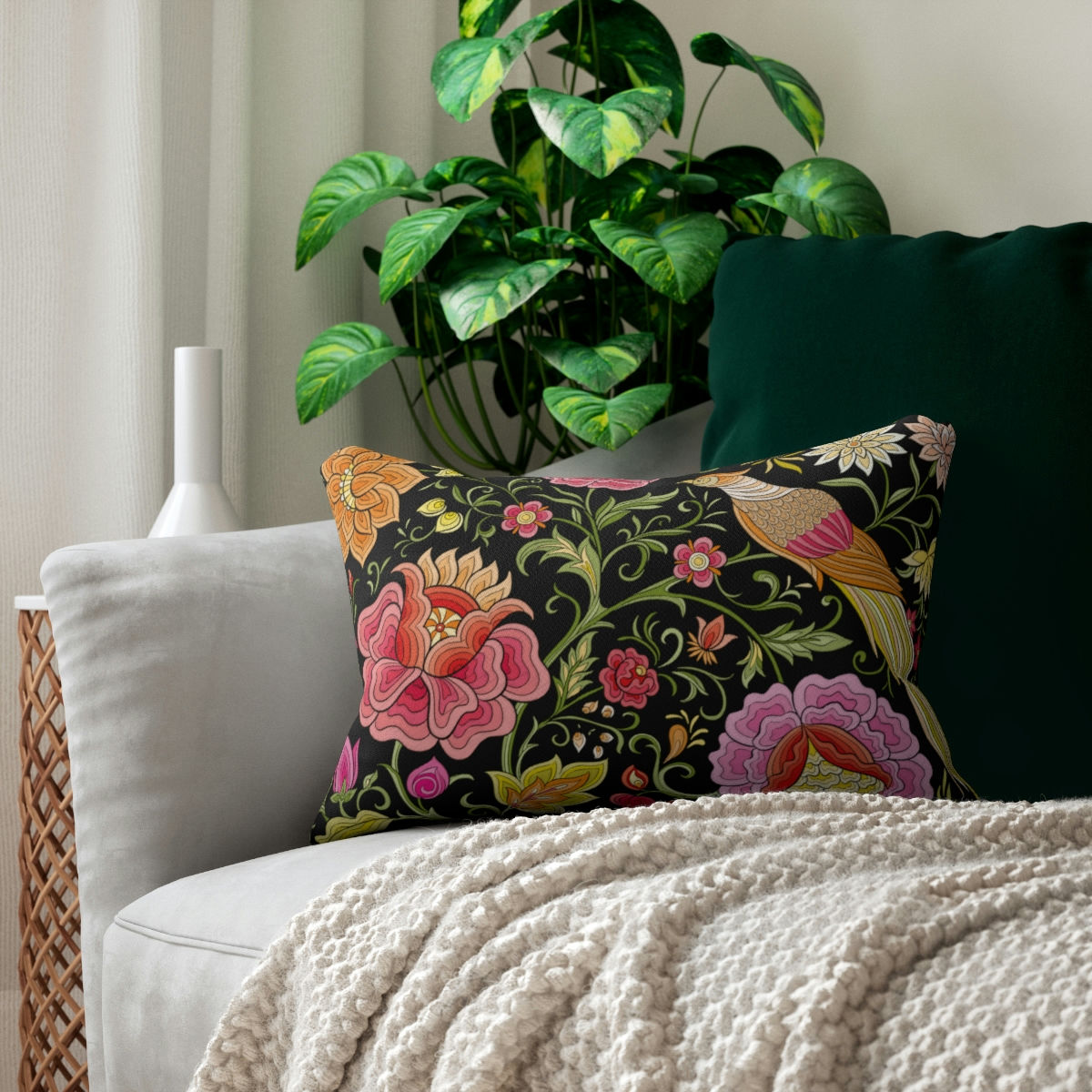 East Garden Spun Polyester Lumbar Pillow