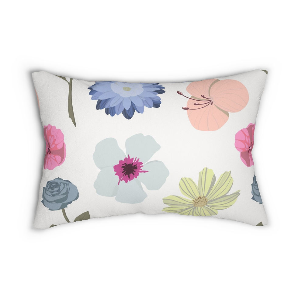 Flower Mania Spun Polyester Lumbar Pillow