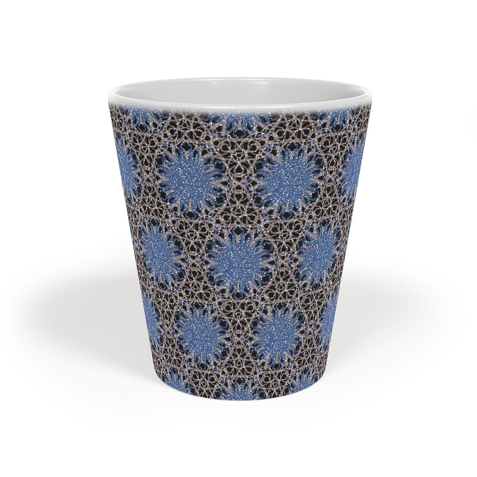 Thumbnail: Blue Twinkly Snow Latte Mug, 12oz