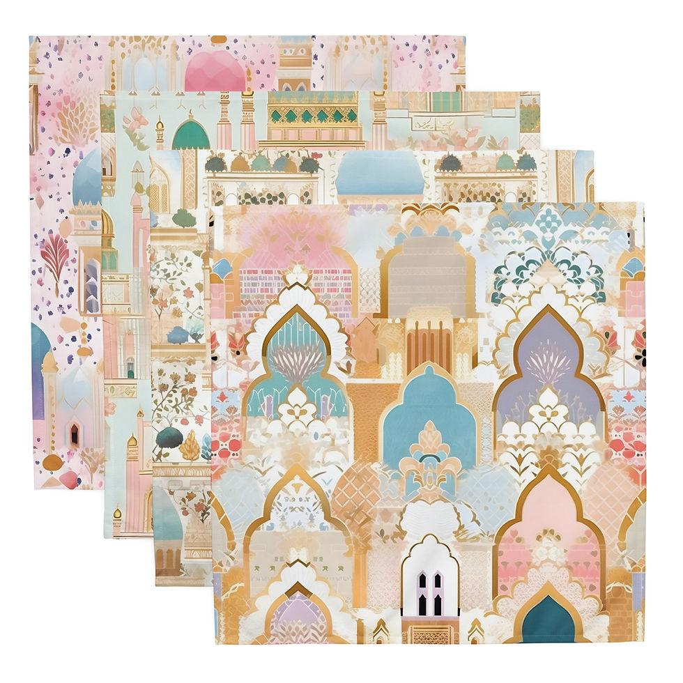 Thumbnail: Indian Cultural Architecture Lines Cloth napkin set