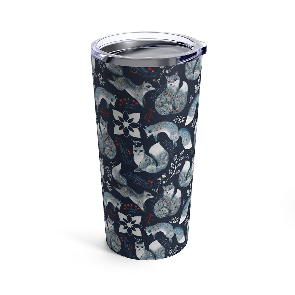 Thumbnail: Holiday Forest FOXES  Tumbler 20oz