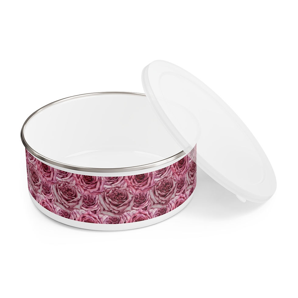 Thumbnail: Pink Roses Enamel Bowl