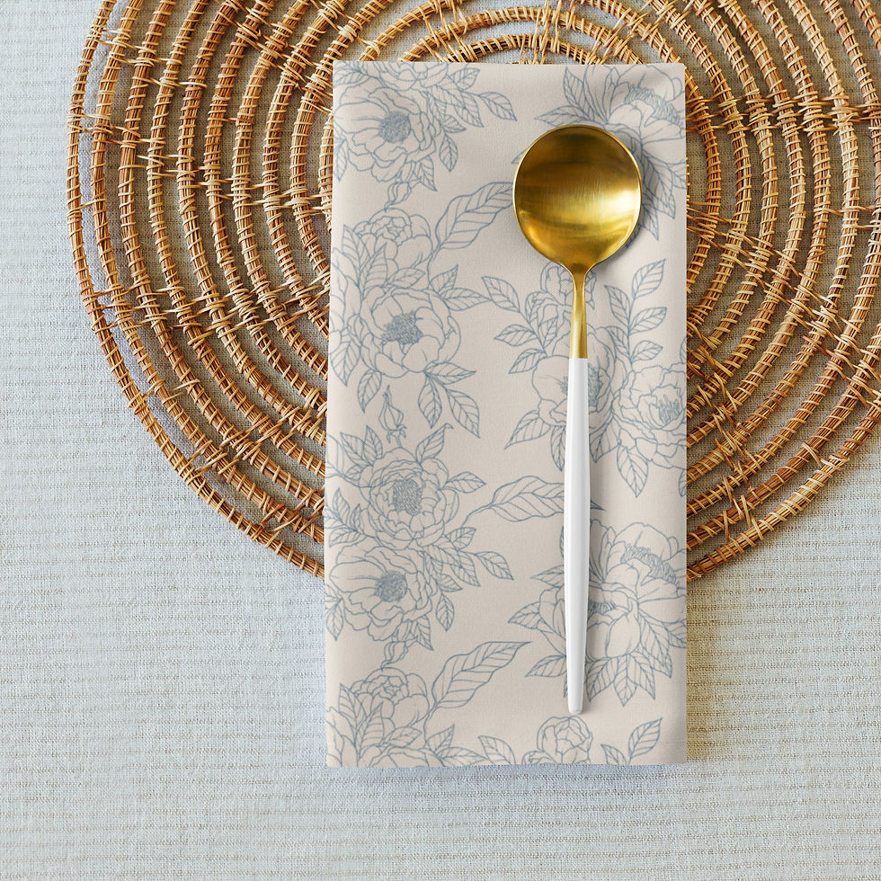 Thumbnail: Vintage Floral Sketch Cloth napkin set