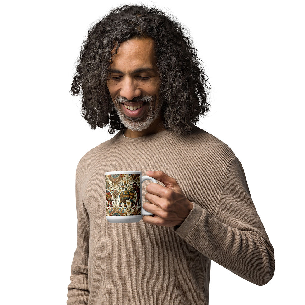 Thumbnail: Golden Elephants glossy mug