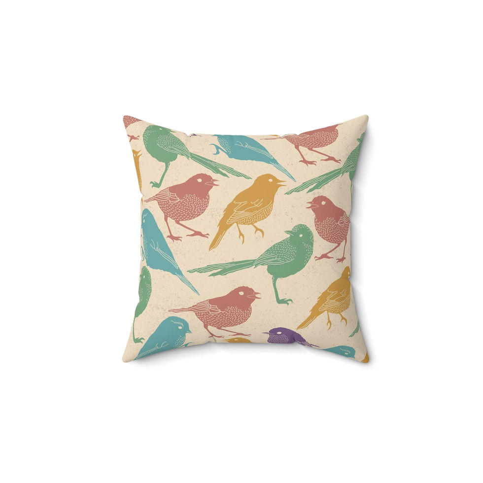Thumbnail: Paper Birds Spun Polyester Square Pillow
