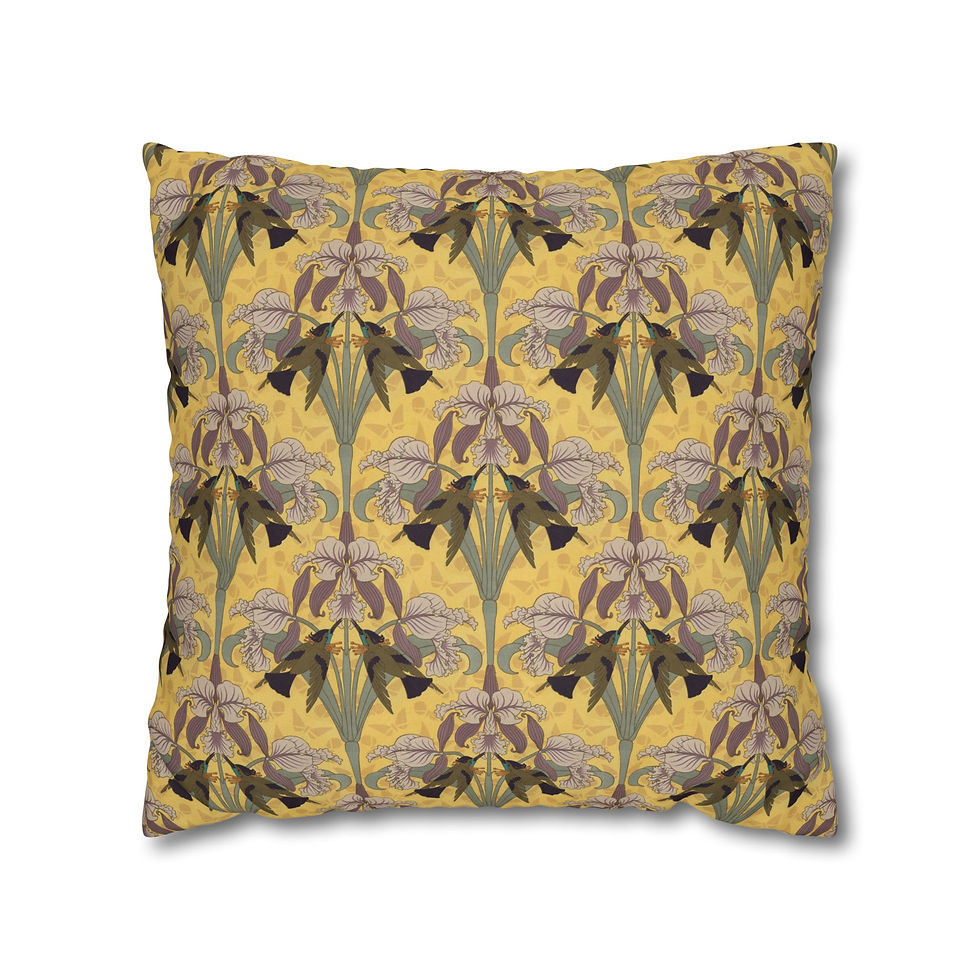Thumbnail: Art Nouveau#1 Floral Square Pillowcase 