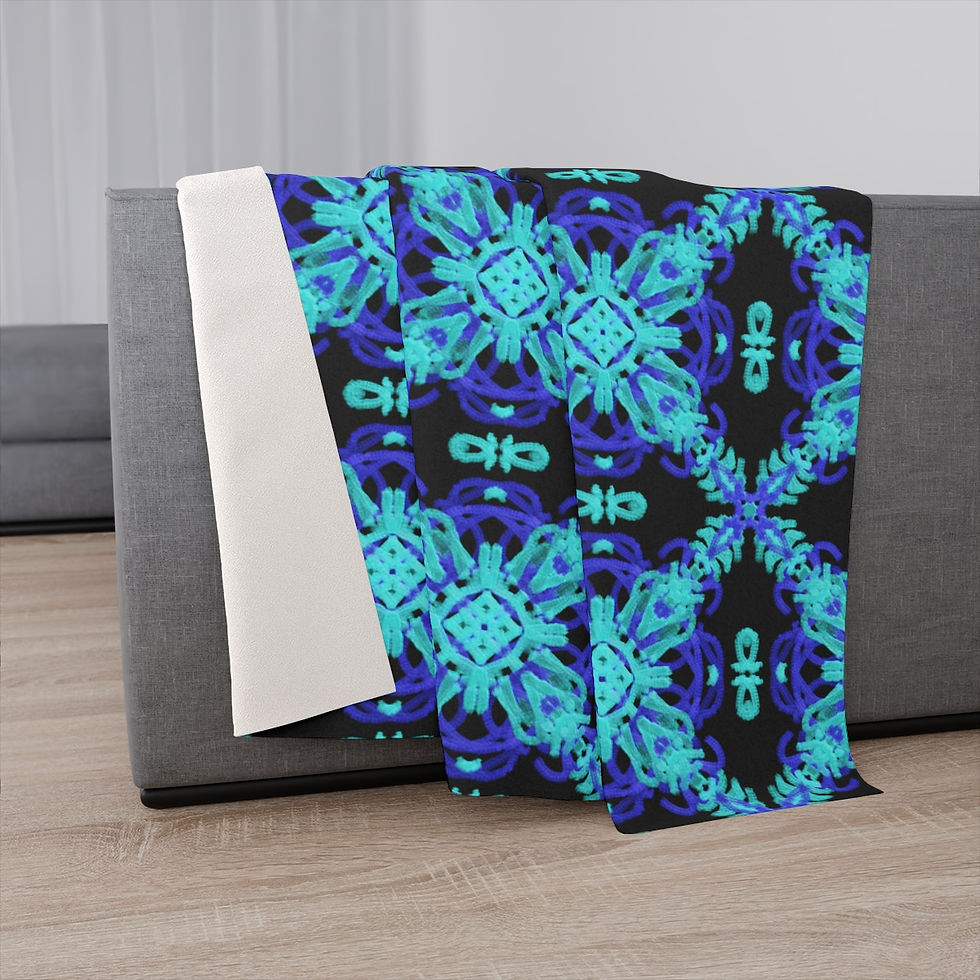 Thumbnail:  Design 12  Exotic  Blue  Sherpa Blanket