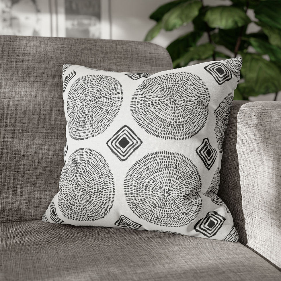 Thumbnail: Circles and Shapes Spun Polyester Square Pillow Case