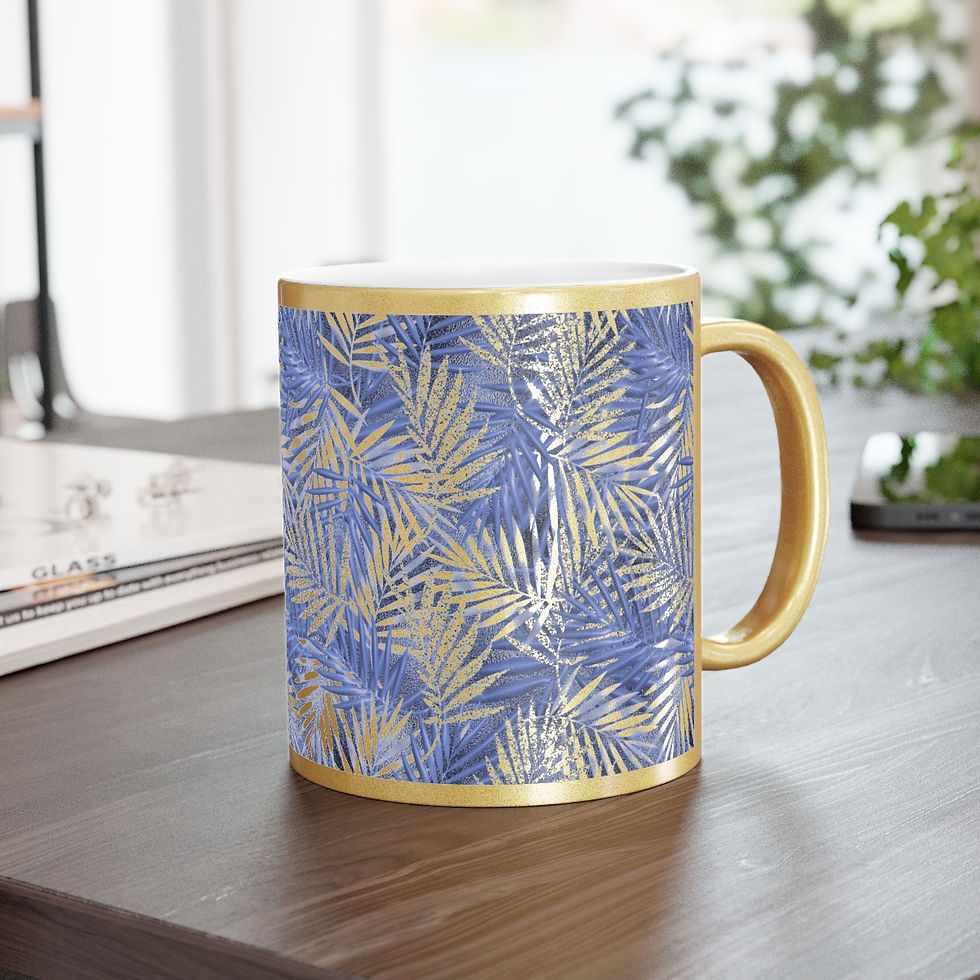 Thumbnail:  Silver/Gold  Leaf Twinkles  Metallic Mug (Silver\Gold)