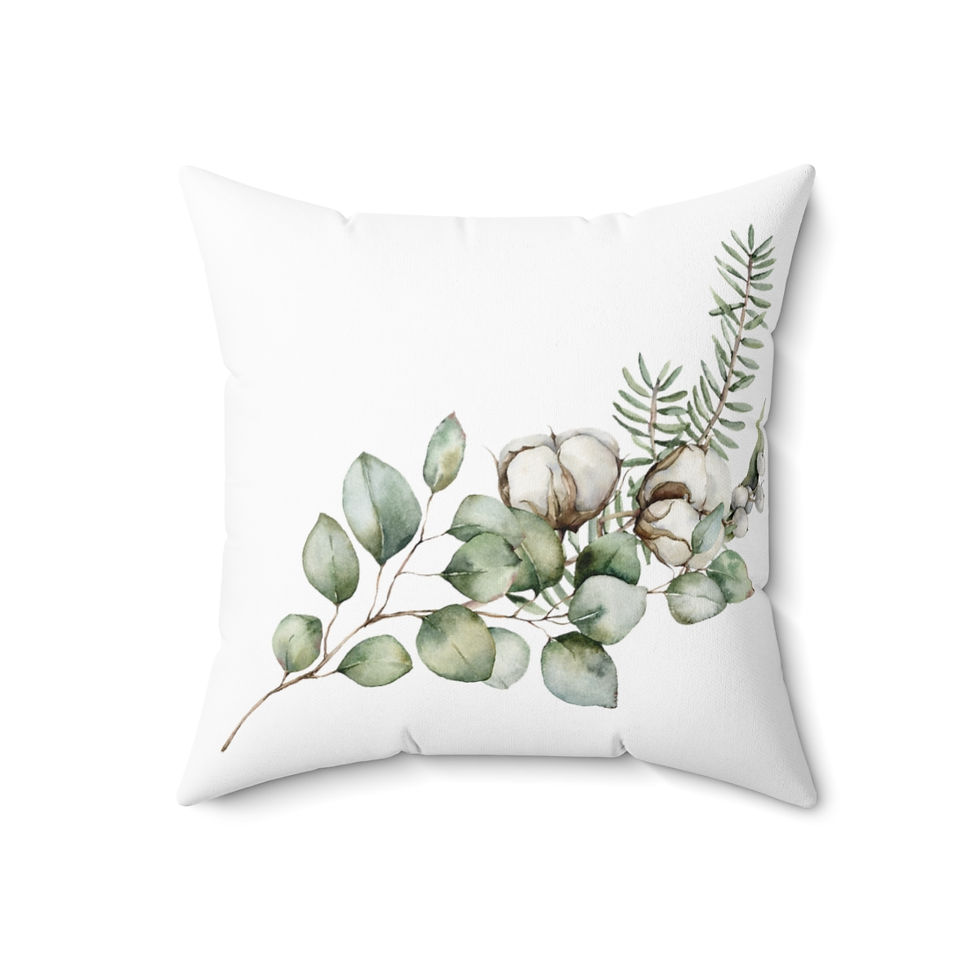 Thumbnail: Holiday Bouquet 3 Spun Polyester Square Pillow