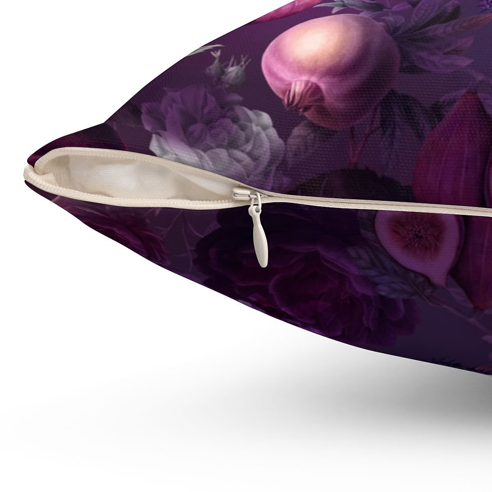 Thumbnail: Mauve Plums and Roses Spun Polyester Square Pillow