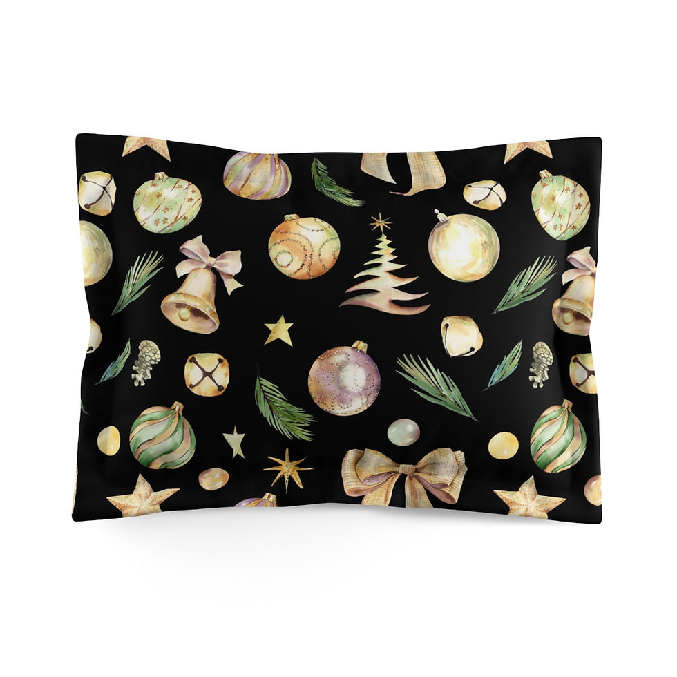 Thumbnail: Golden Christmas Bows Microfiber Pillow Sham