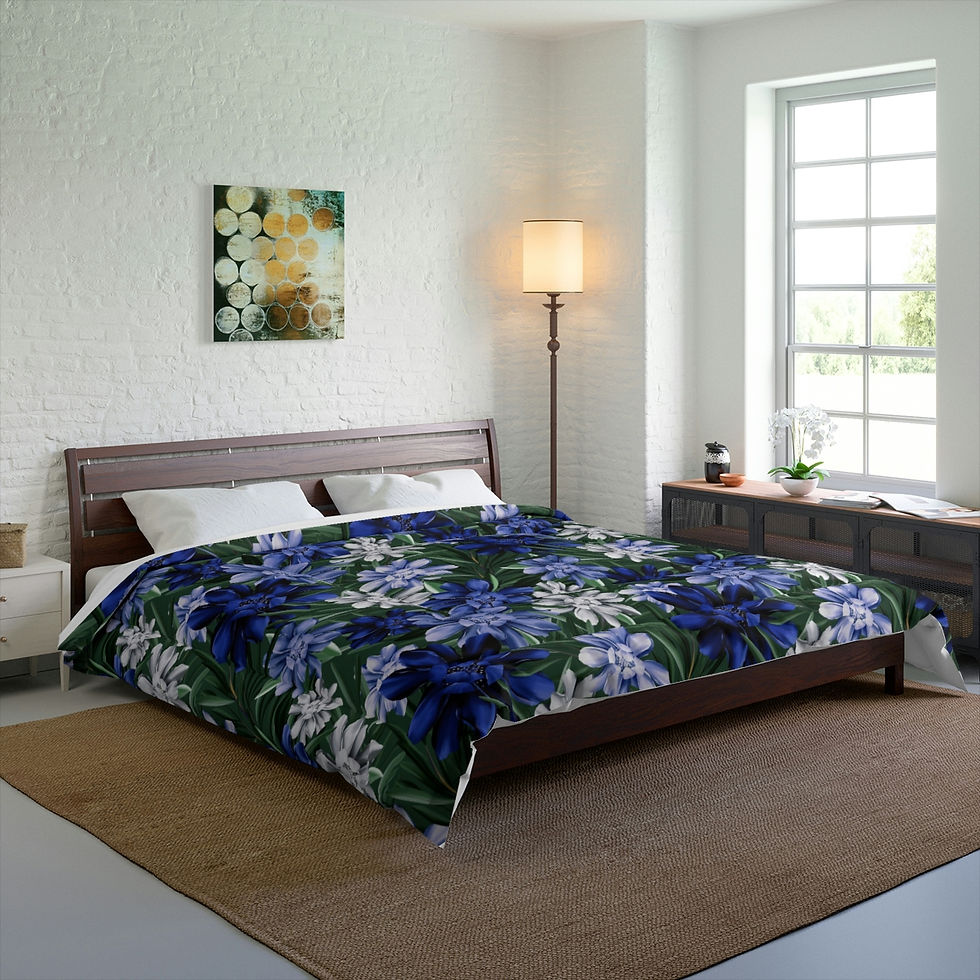 Thumbnail: Kiss of Spring Comforter (Dark Green Background)