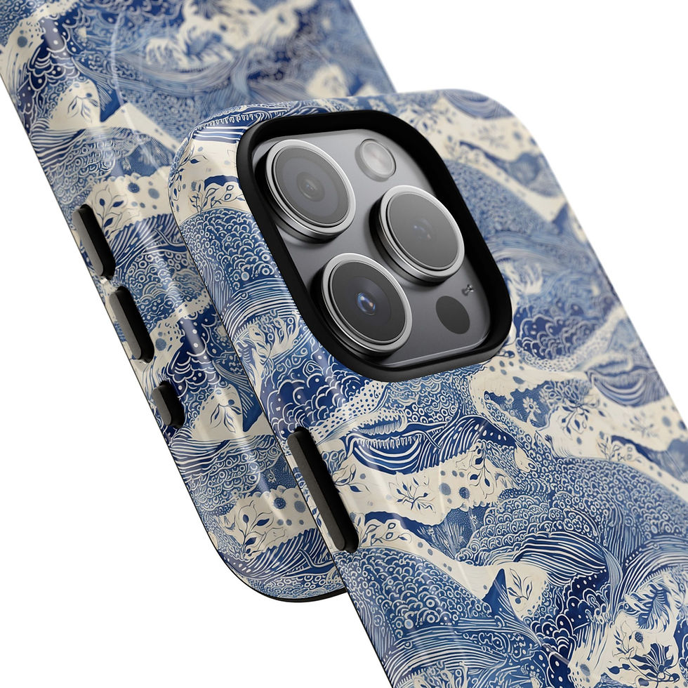 Thumbnail: Whale Pattern Tough Magnetic Phone Case — Blue Ocean Marine Design