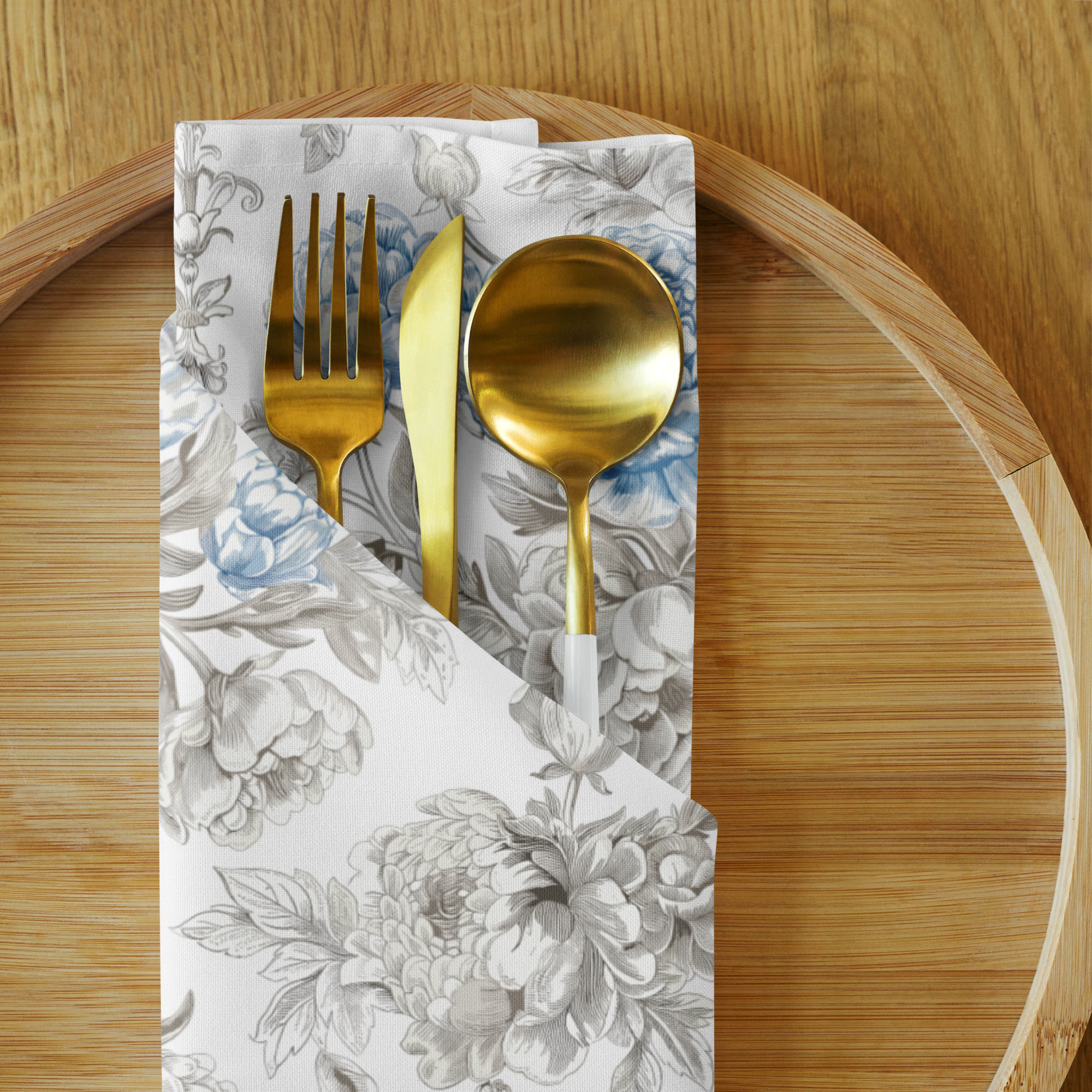 Roses Bleu Cloth napkin set