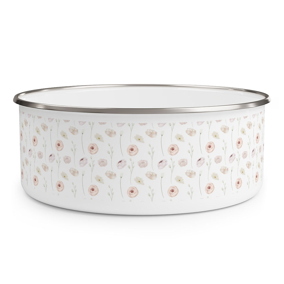 Thumbnail: Pink Singular Floral  Enamel Bowl