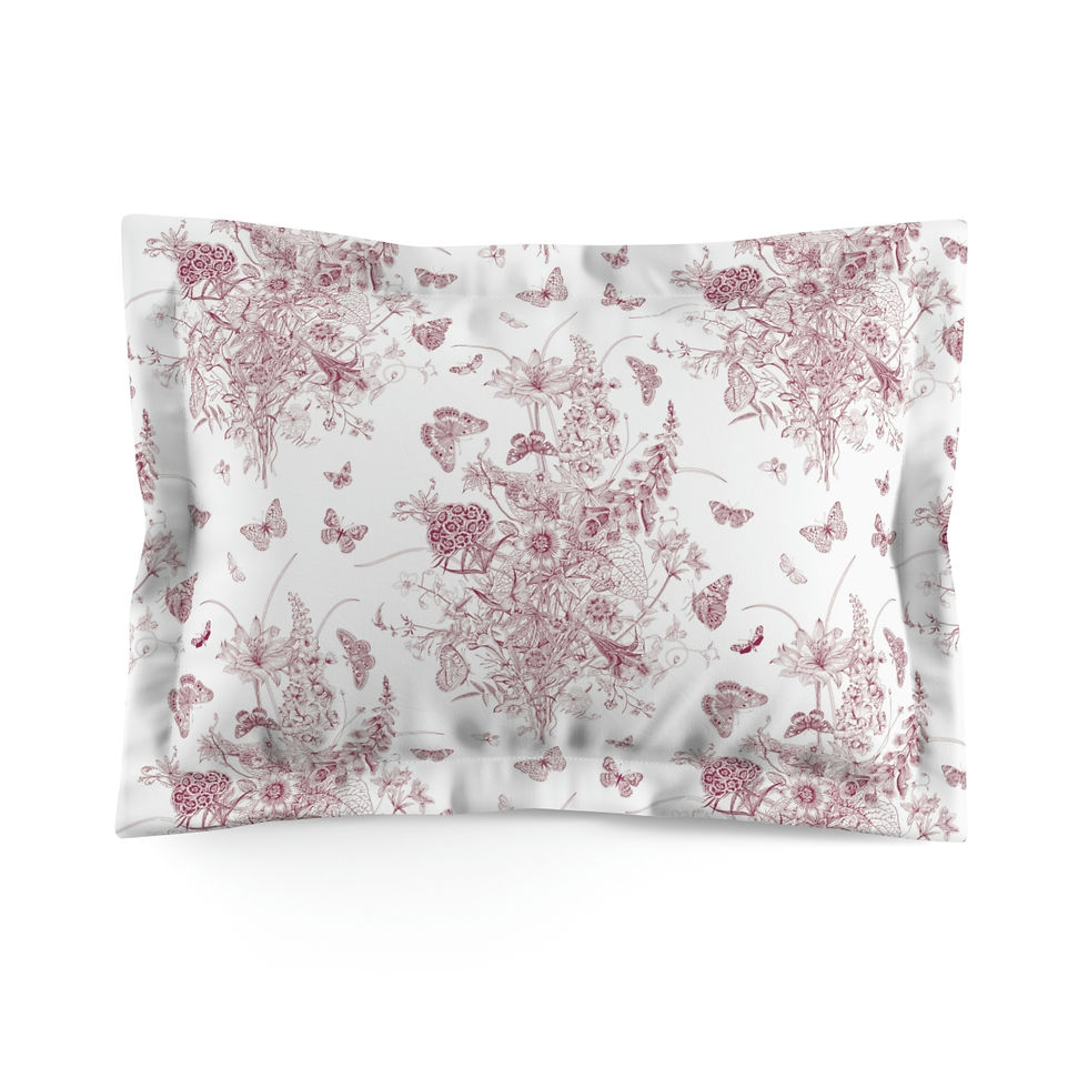 Classic Floral Maroon Microfiber Pillow Sham