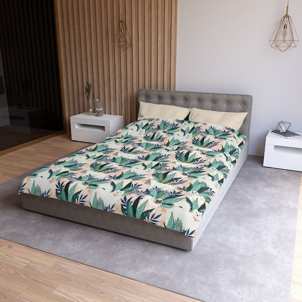Thumbnail: Doggy Love in the Jungle  Microfiber Duvet Cover