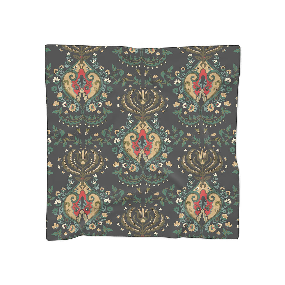 Thumbnail: India Elegant Floral Poly Scarf - Perfect for All Occasions