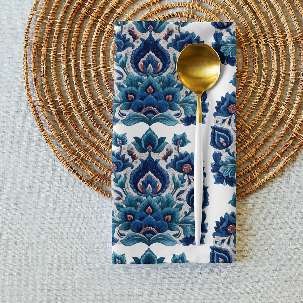 Thumbnail: Blue Ornament Cloth napkin set
