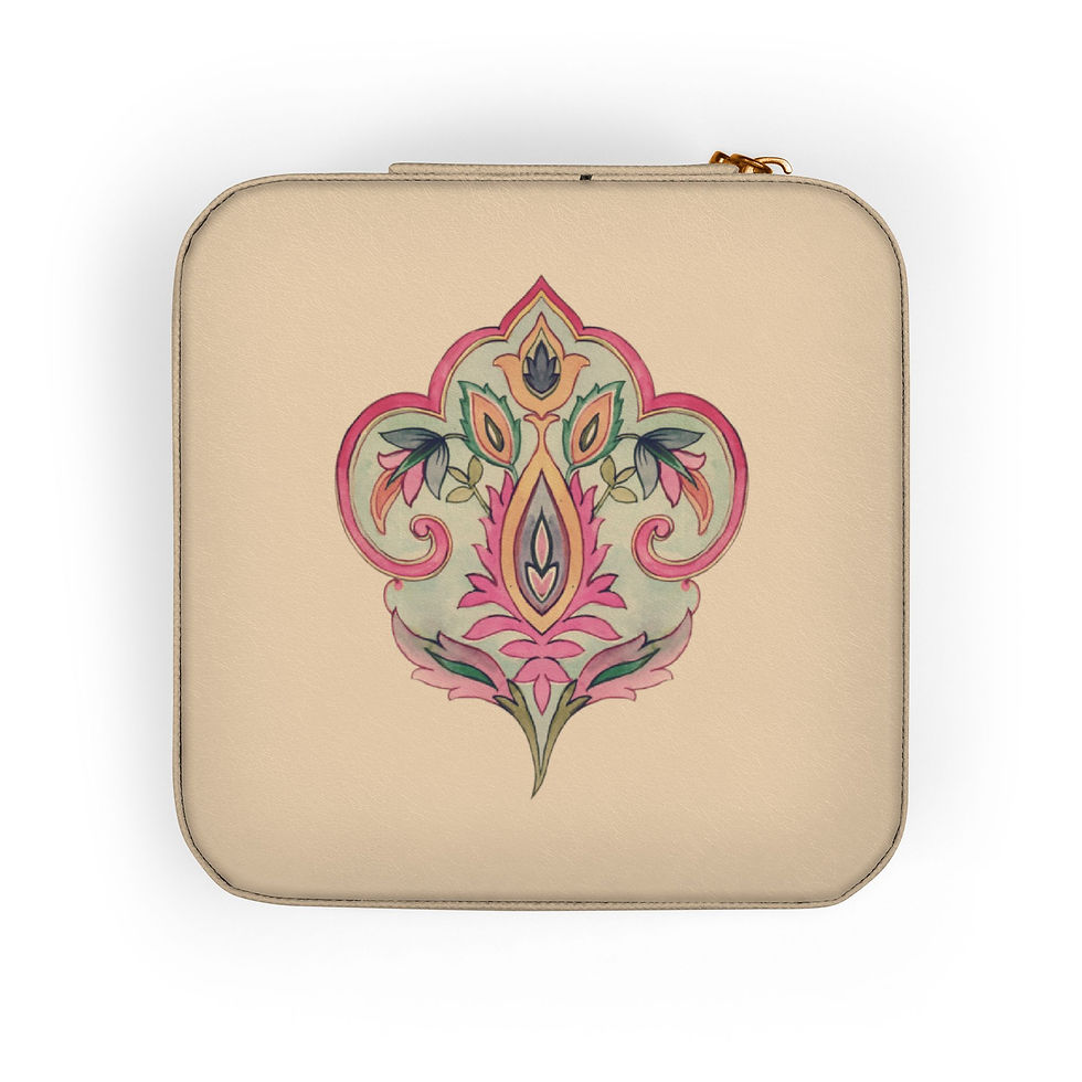 Thumbnail: Pink Paisley Jewelry Travel Case – Compact Organizer for Jewelry