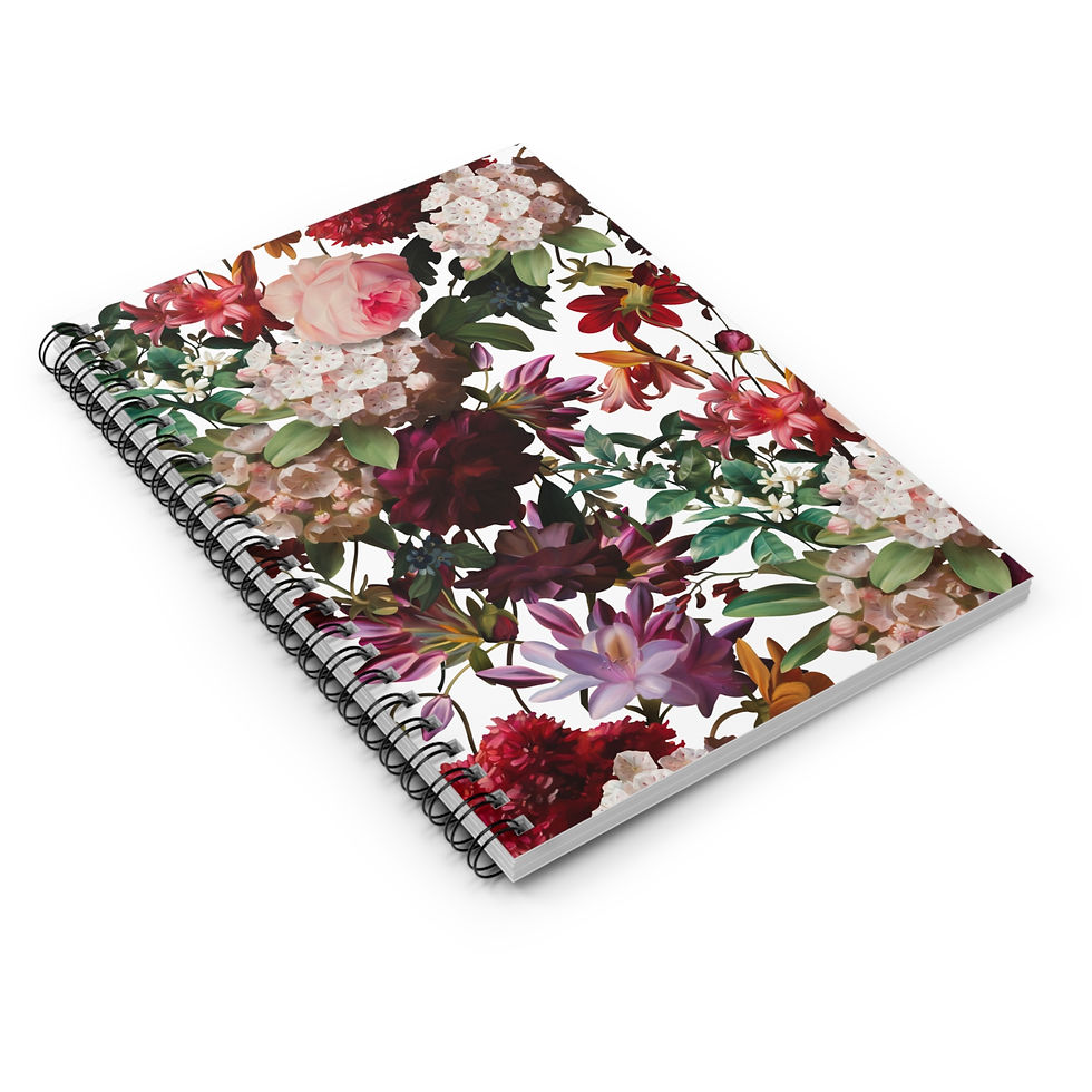 Thumbnail: Floral Spiral Notebook — Vintage Rose Garden Ruled Journal