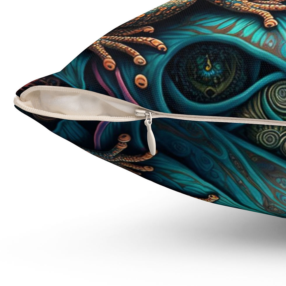 Thumbnail: Artistic Frogs #1 Spun Polyester Square Pillow