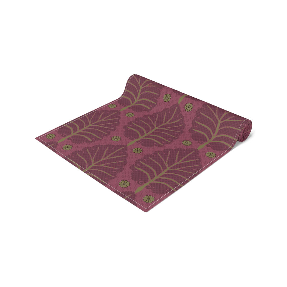 Thumbnail: Elegant Botanical Table Runner Fall Decor, Thanksgiving Table Setting