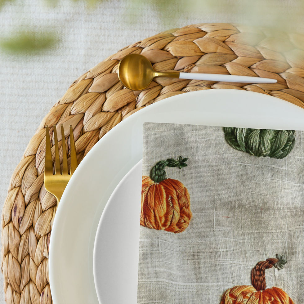 Thumbnail: 3D "Embroidered" Pumpkins Cloth napkin set