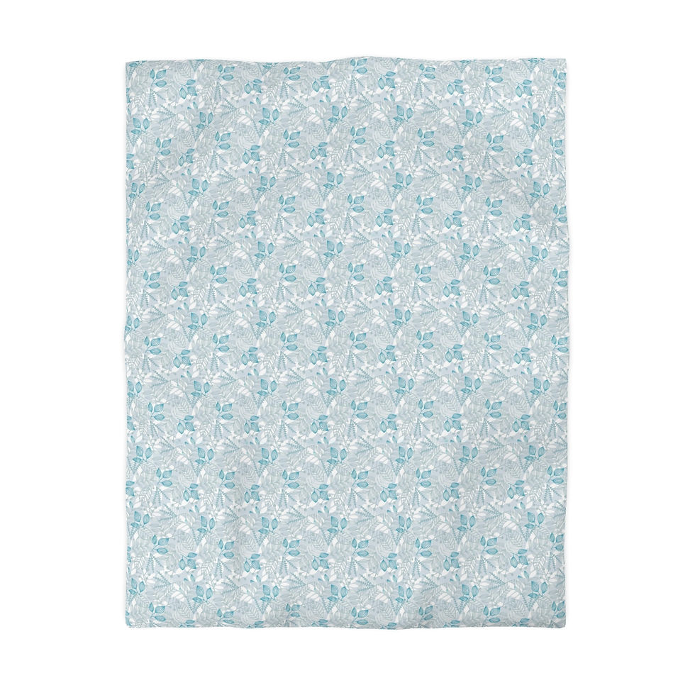 Thumbnail: Blue ice Floral Microfiber Duvet Cover