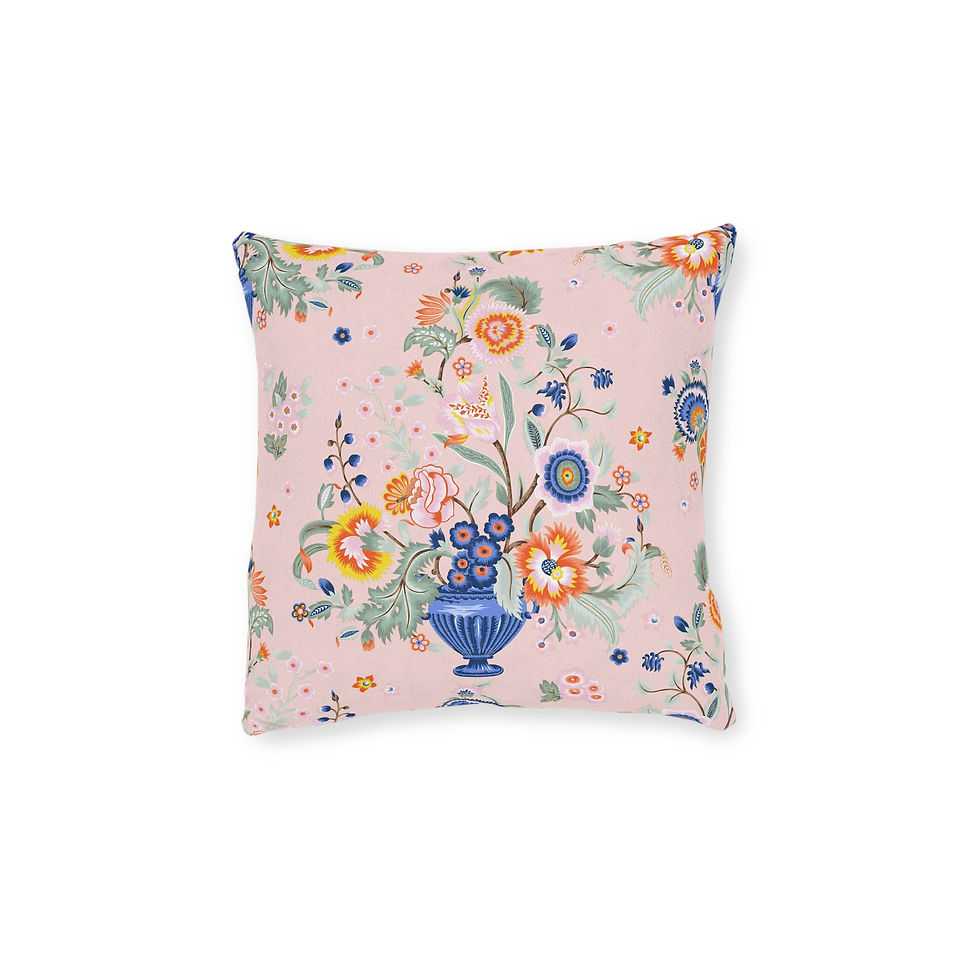 Thumbnail: Cashmere Floral Decorative Square Pillow - Cozy Home Accent for Spring Decor
