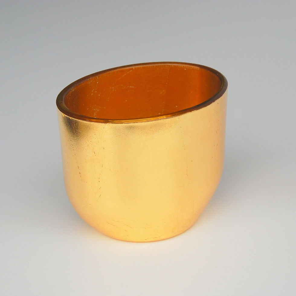 Thumbnail: GILT Set/3 Gold Oval Vases