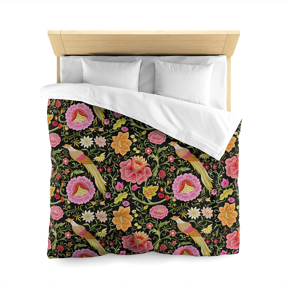 Thumbnail: East Garden (Blk) Microfiber Duvet Cover