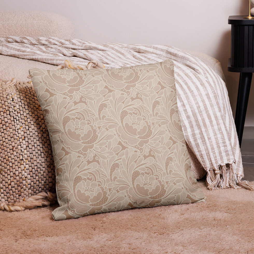 Thumbnail: Ivory Lace on Sand Premium Pillow Case
