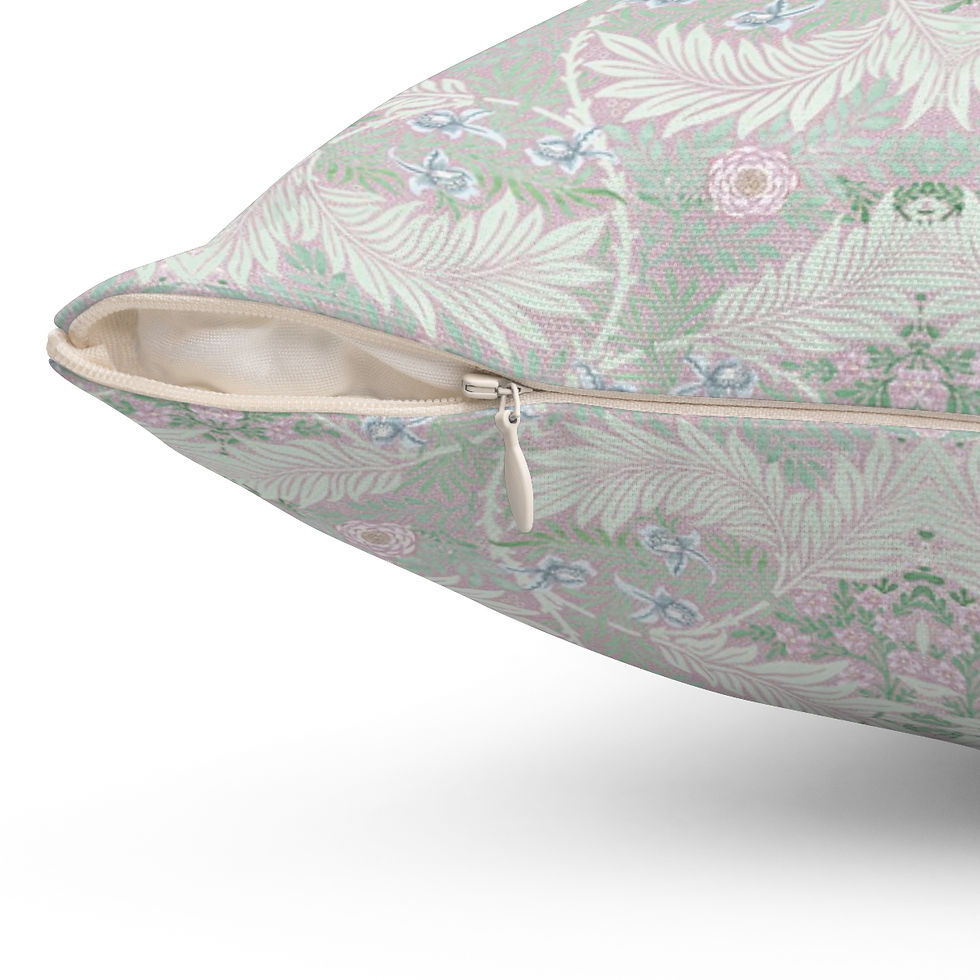 Thumbnail: Morris (Gray Pink) Spun Polyester Square Pillow