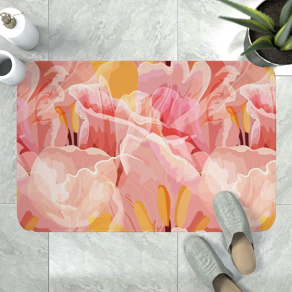Thumbnail: Beautiful Watercolor Irises Memory Foam Bath Mat
