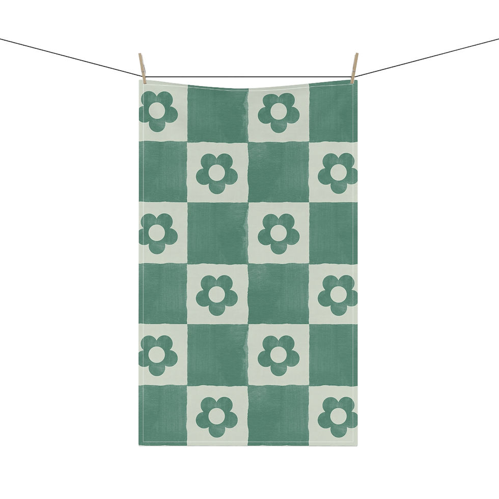 Thumbnail: Green Meadow Flowers Tea Towels