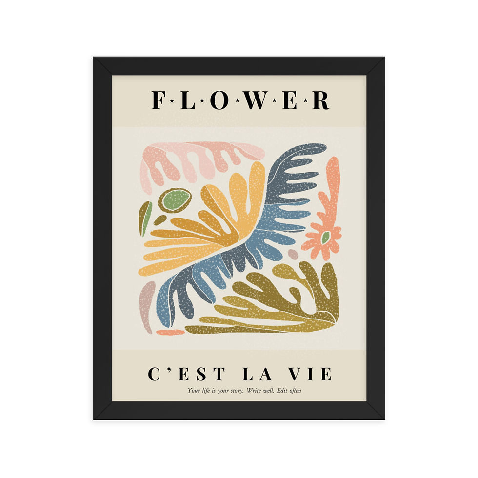 Thumbnail: FLOWER C'EST LA VIE Framed Poster  