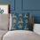 Thumbnail: Golden Reindeer and Stars (Aqua Emerald Green) Spun Polyester Pillow