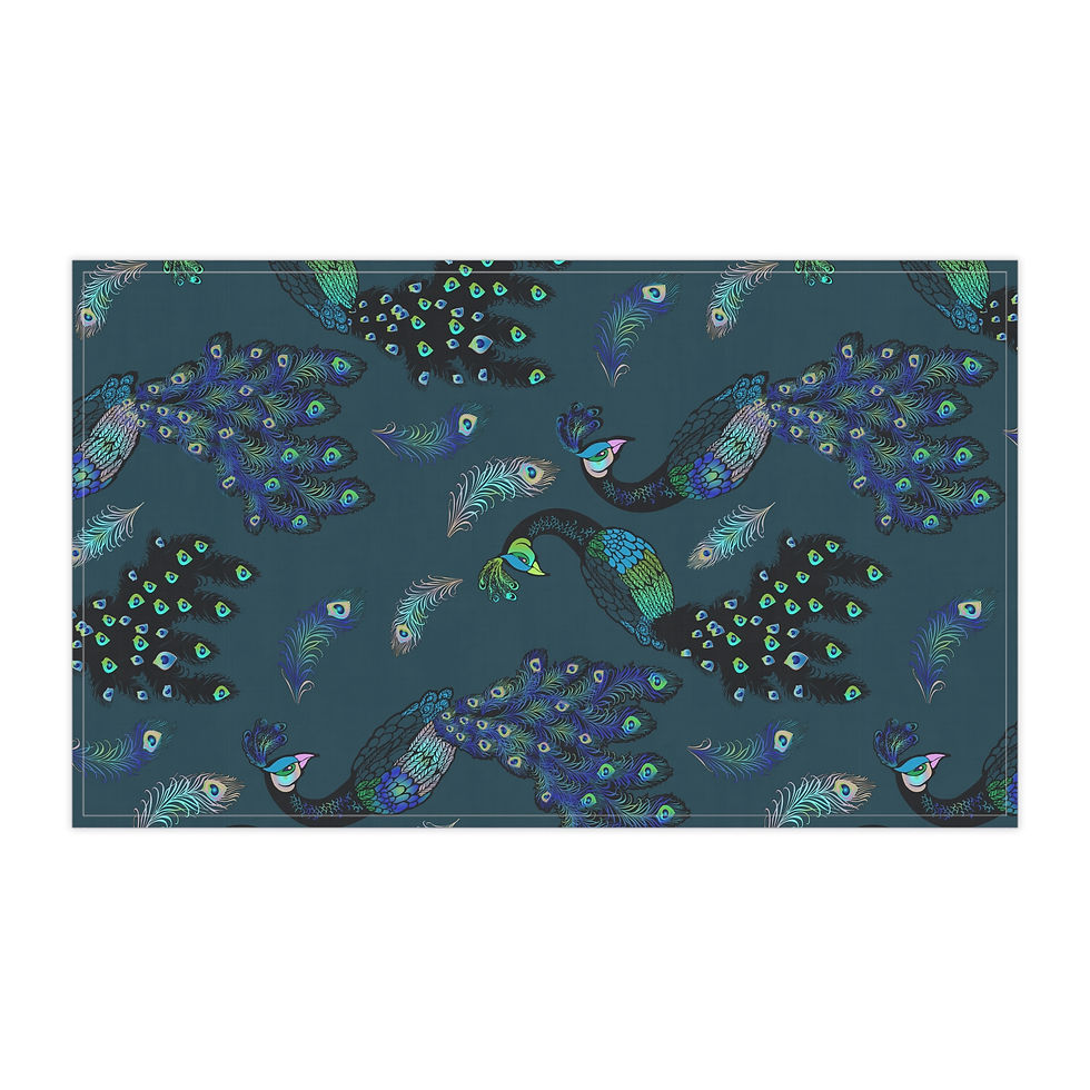 Thumbnail: Elegant Peacock Design Cotton Tea Towels for Kitchen Decor