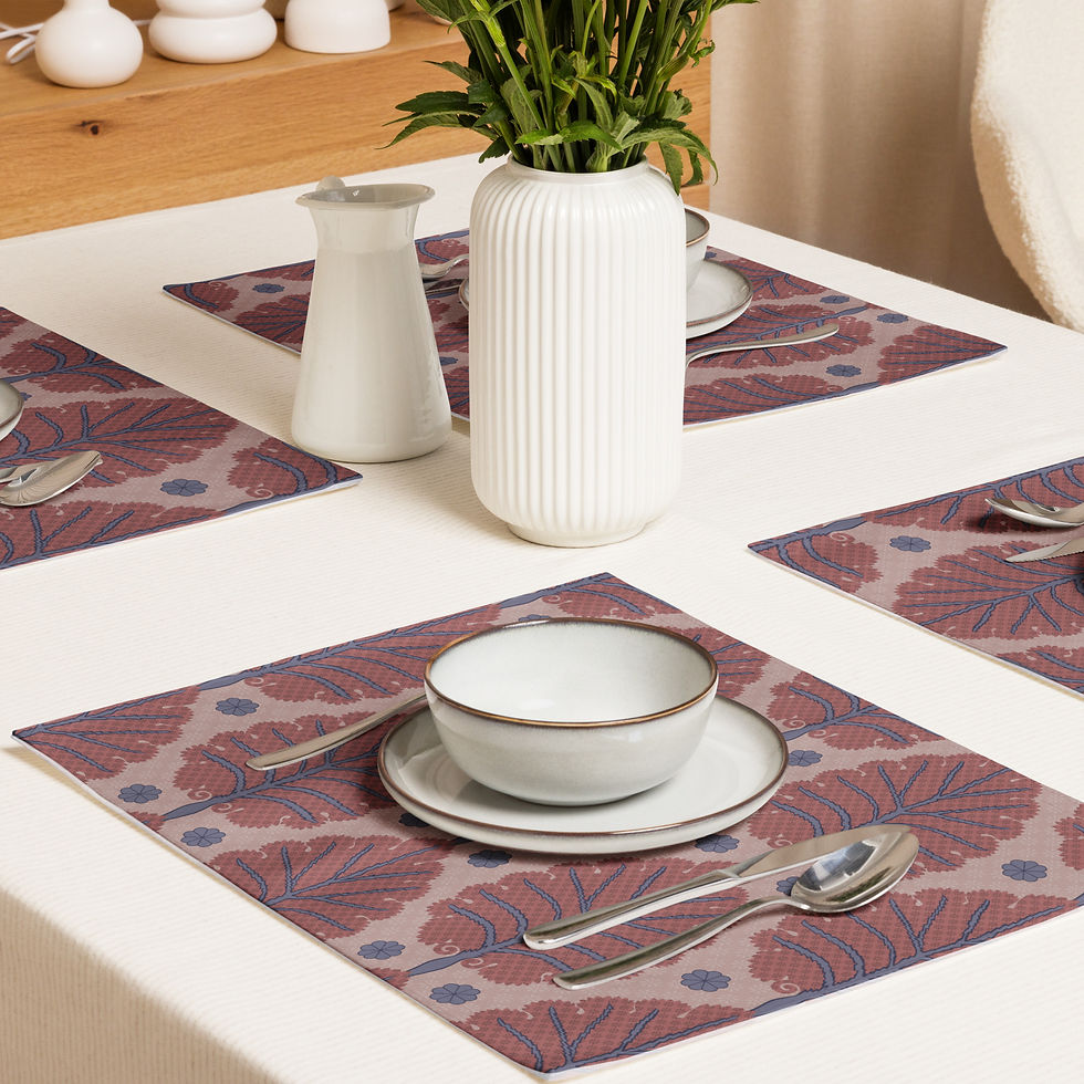 Thumbnail: Leaves (Red/Pink) Placemat Set