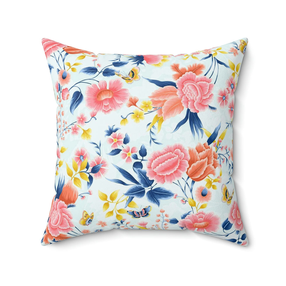 Eastern Eden Faux Suede Square Pillow