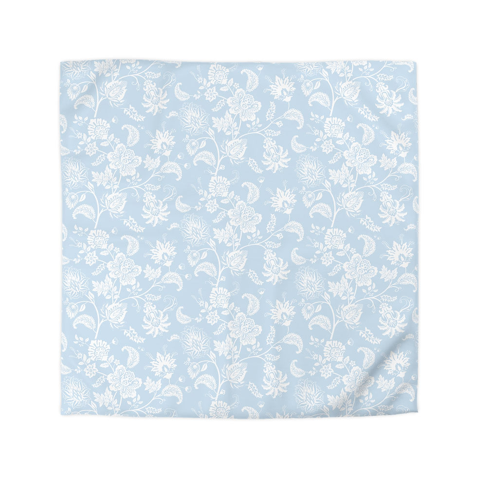 Thumbnail: Dempsey Blue Charming Floral Microfiber Duvet Cover