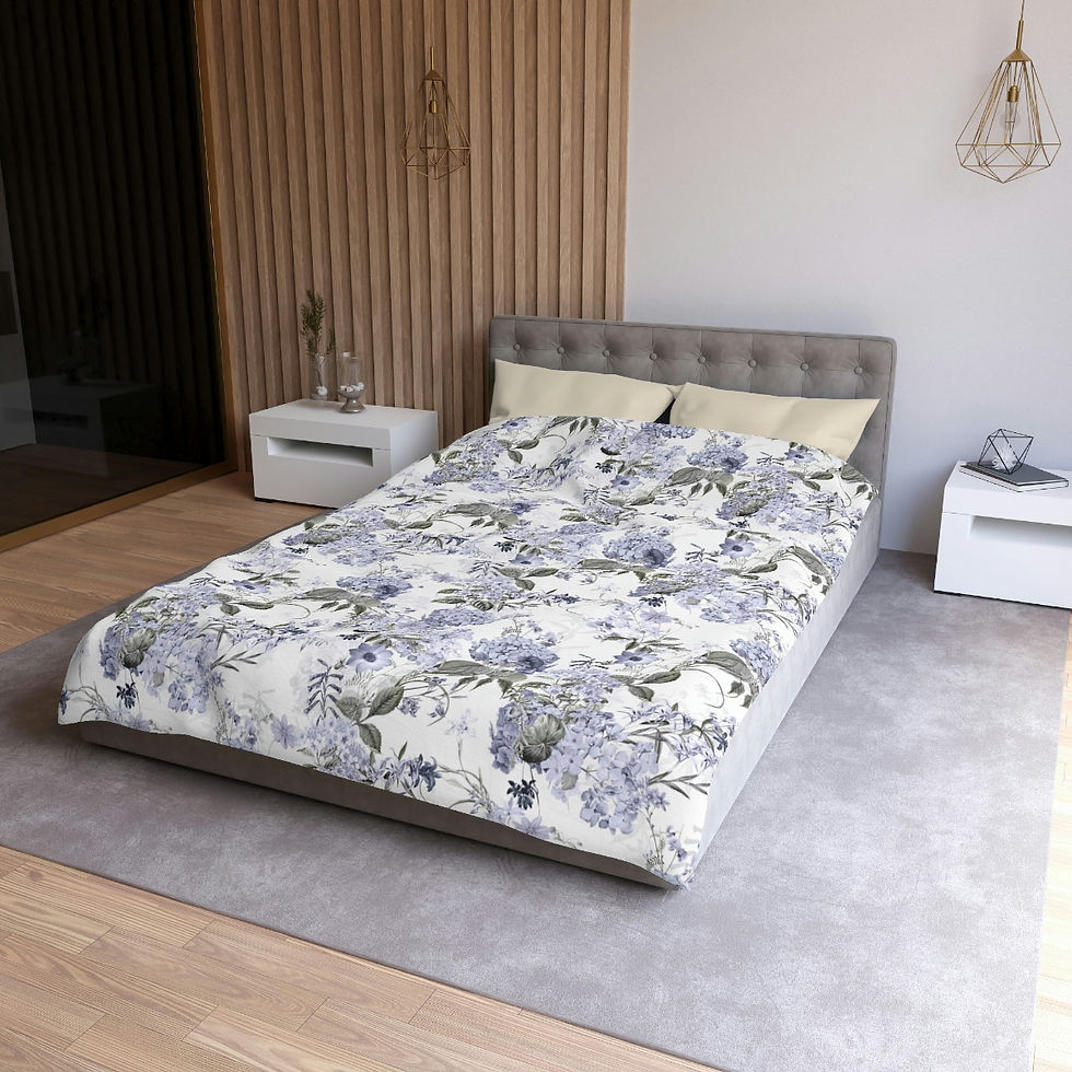 Thumbnail: Lavender Hydrangea Microfiber Duvet Cover