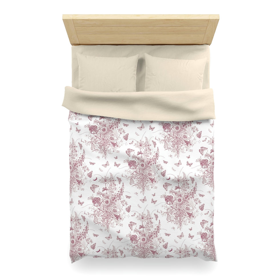 Thumbnail: Classic Floral Maroon Microfiber Duvet Cover